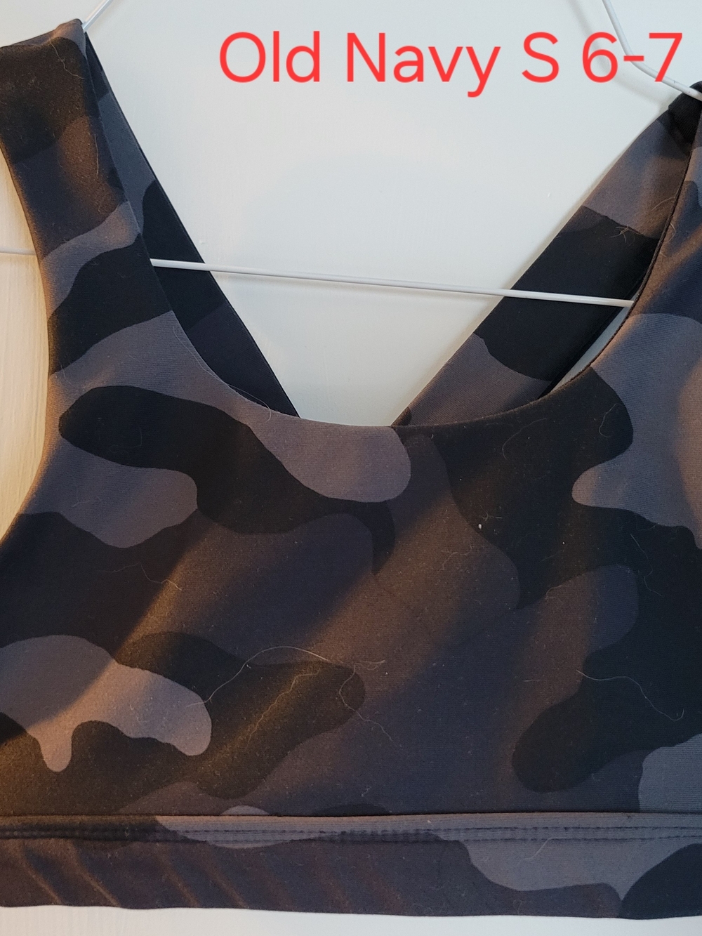 Girls Old Navy Black and Charcoal Camo Sports Bra